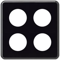 Abdeckplatte basico 2×2 4×Ø43mm schwarz