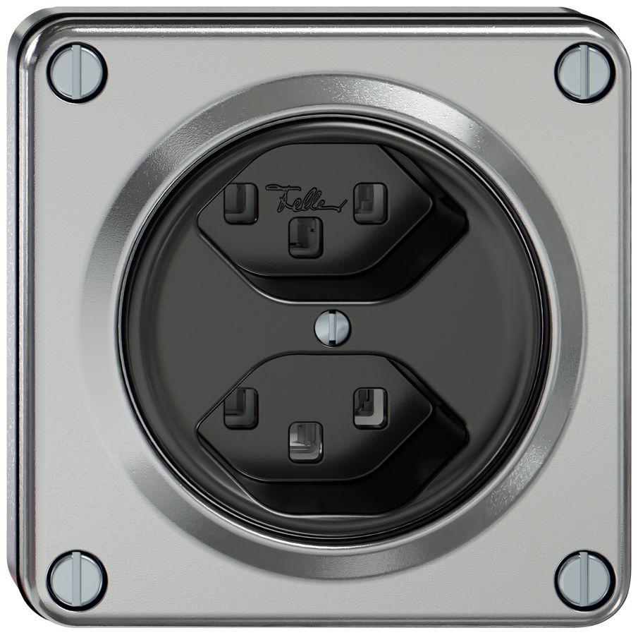 UP-Steckdose ELEMENT 2×Typ 23 16A 250V IP20 aluminium