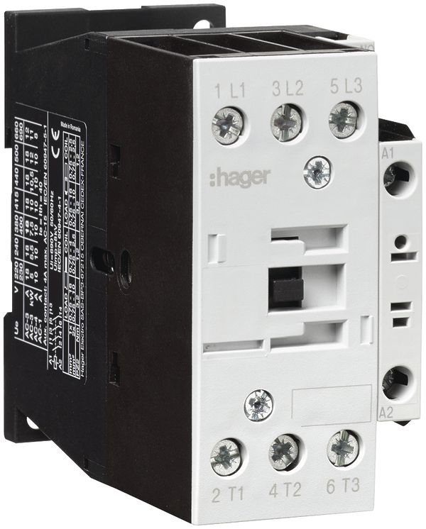 Leistungsschütz Hager 3P+1 Schliesser 38A bei AC-3 Spulenspannung 24VDC