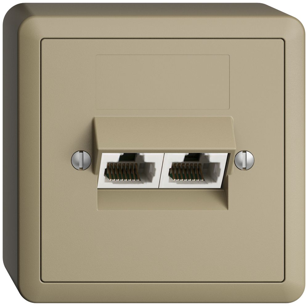 AP-Dose 2×RJ45/u 4P getr. EDIZIOdue sand ITplus