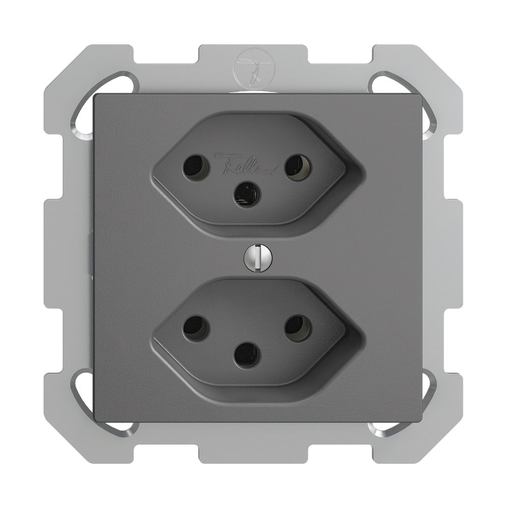 UP-Steckdose EDIZIOdue 2×T13 dunkelgrau