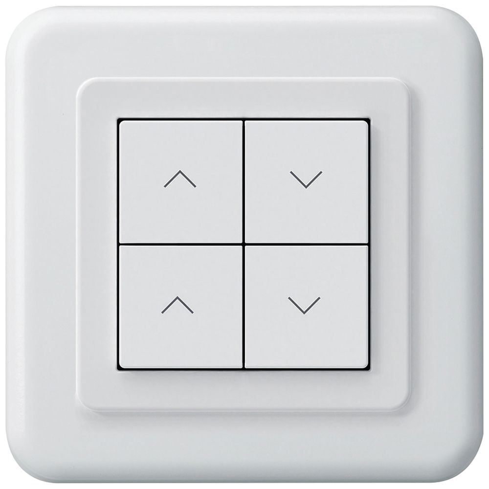 Poussoir pour stores KNX ENC Hager BA basico C quadruple 86×86mm blanc