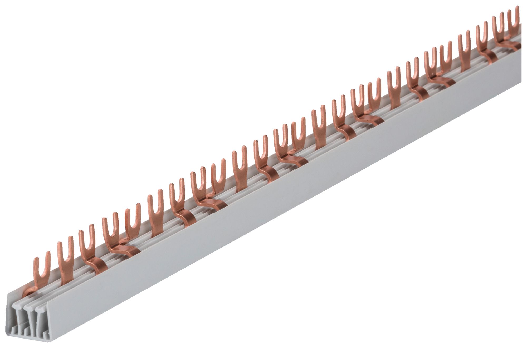 Kammschiene Gewiss 90 AM 4P 4Ph Gabel 80A 218mm 12TE grau