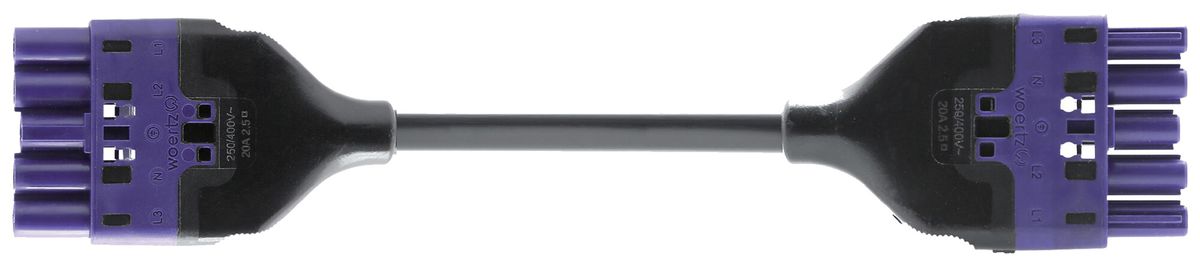 Verbindungsleitung Woertz 49345/C1 5×2.5mm² 400V 20A 8m vi Buchse Stecker Cca