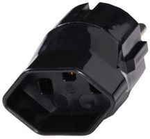 Übergangsstecker 2L+PE 16A 230V Schuko/Typ 23 schwarz