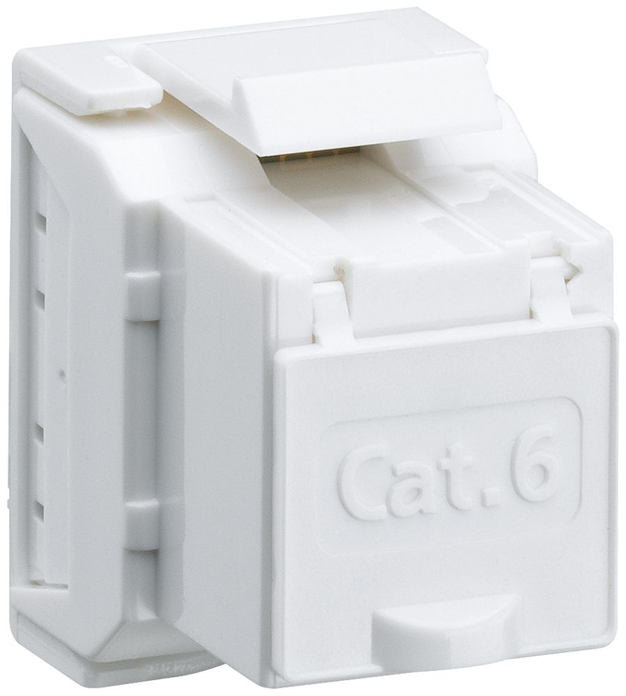 RJ45-Modul Hager HMS Kat.6, UTP, Keystone, weiss, 100 Stück