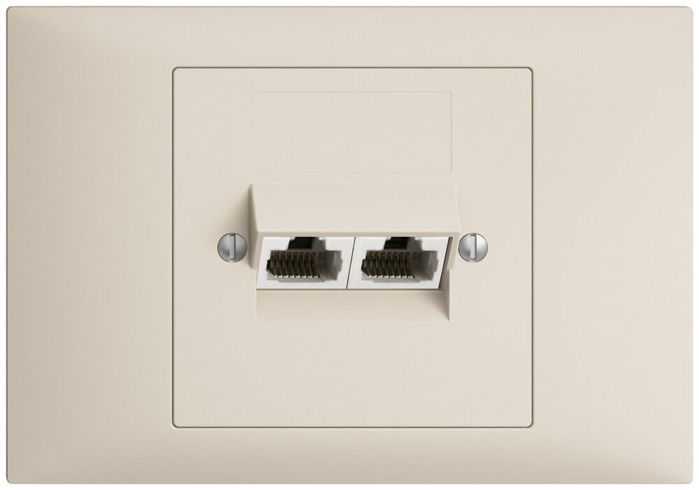 EB-Dose 2×RJ45/u 8P getr. EDIZIOdue crema, ITplus