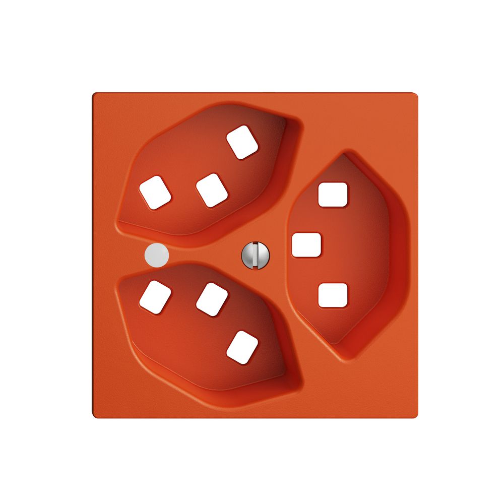 Frontset EDIZIOdue orange 60×60mm 3×T23 mit Linse