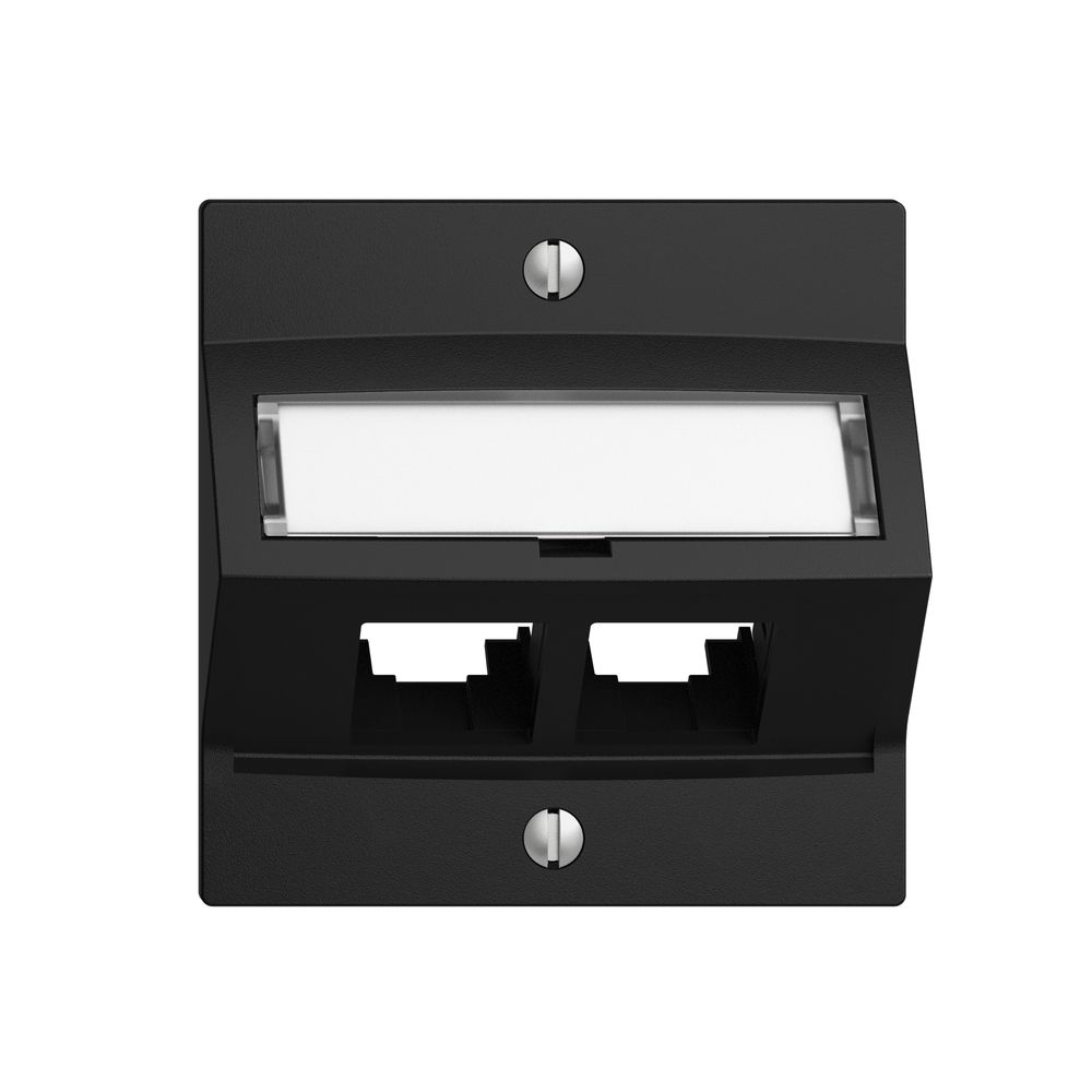 Kit di montaggio S-One EDIZIOdue F per 2×RJ45 obliquo, nero