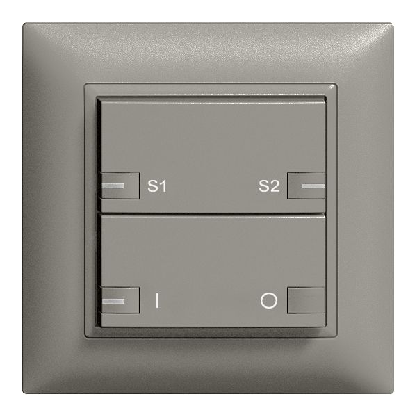 UP-Taster ZEP ON-OFF Szene 1K/2T mit LED EDIZIOdue dunkelgrau