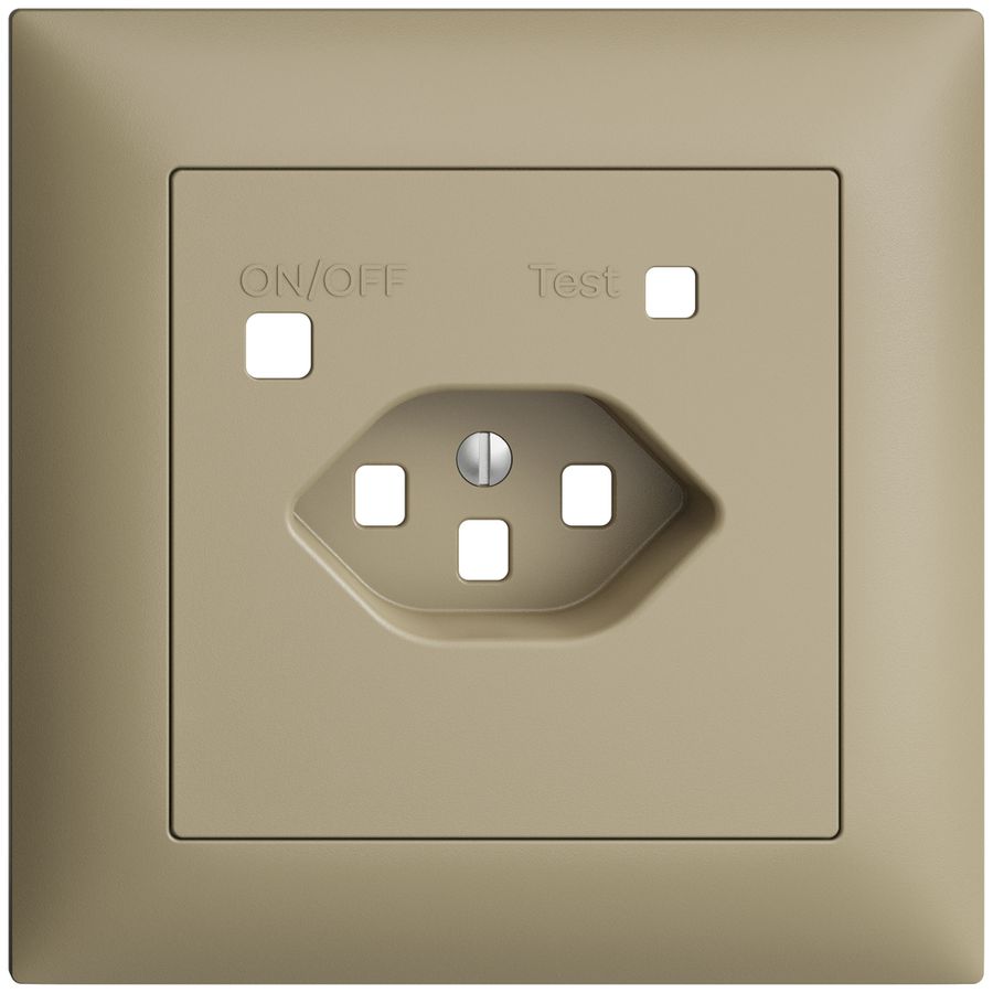 Frontset EDIZIOdue zu FI-Steckdose FMI, T23, sand