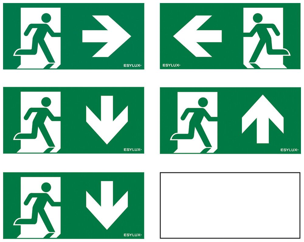 Set di pittogrammi ESYLUX SLE 23m freccia d/s/2×b/a 250×120mm