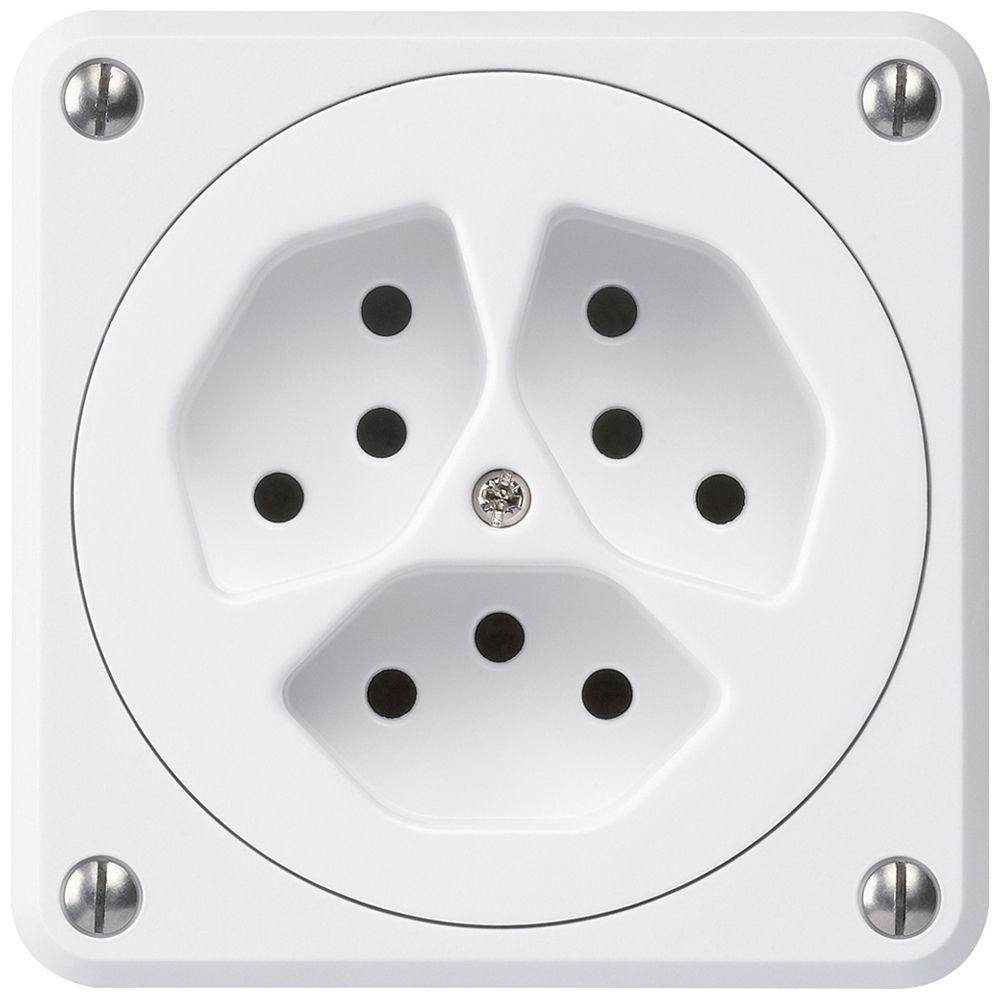 Prise ENC robusto 3×type 13 blanc sans clapet