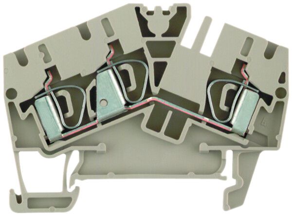 Durchgangs-Reihenklemme Weidmüller ZDU 4-2/3AN Zugfeder 4mm² TS35 beige