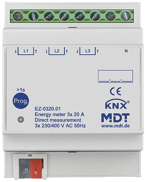 Compteur d'énergie KNX AMD MDT EZ-0320.01 1L/3L 20A direct 4UM