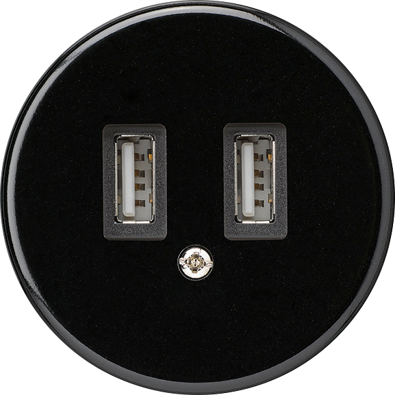 Prise USB basico A 2400mA noir