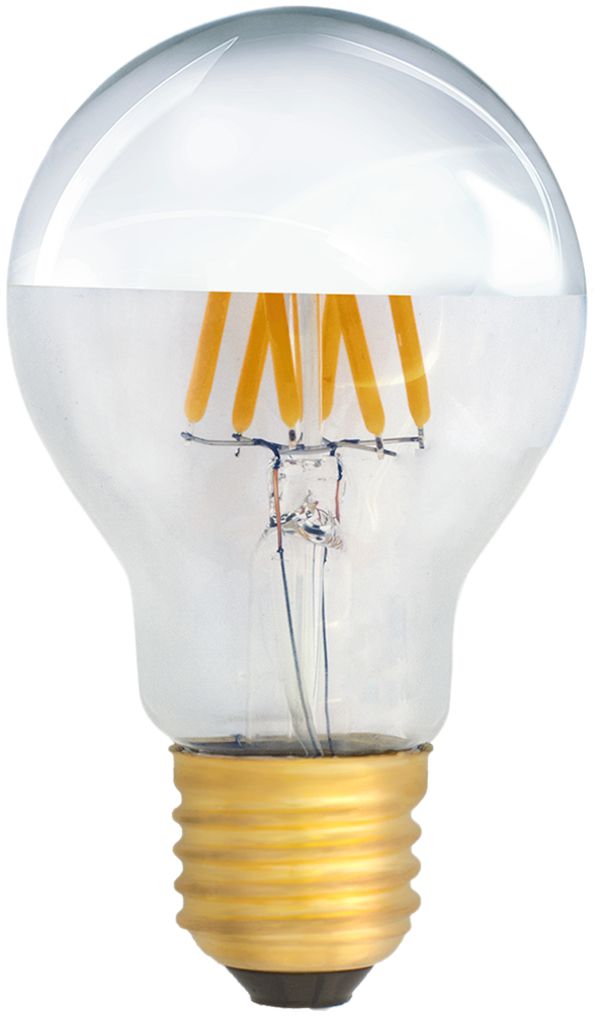 Lampada LED ELBRO E27, A60, 6W, 230V, 2700K, 600lm, chiaro, specchiata argento