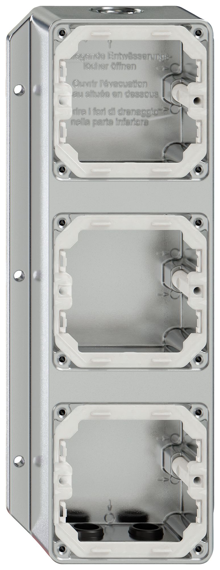 AP-Gehäuse ELEMENT 3-fach 293×111mm 3 Einführungen aluminium