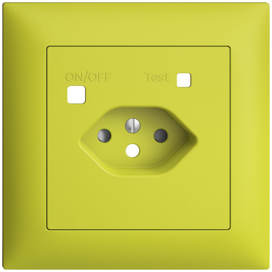 Frontset EDIZIOdue zu FI-Steckdose FMI, T13, shutter, lemon