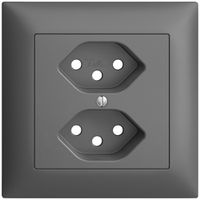 Frontset EDIZIOdue dunkelgrau 88×88mm 2×T13