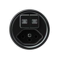 Kombination origin 2×Tasten 2×beleuchtet 2CO+T13 1P 0<1 10A 230V 60×60mm schwarz