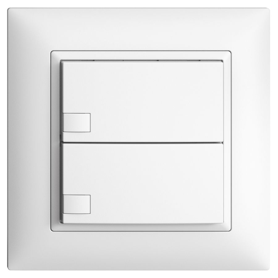 UP-KNX-Taster RGB EDUE FMI, 250mW, o.LED, 2×Taste, 1×Tastenb., ws