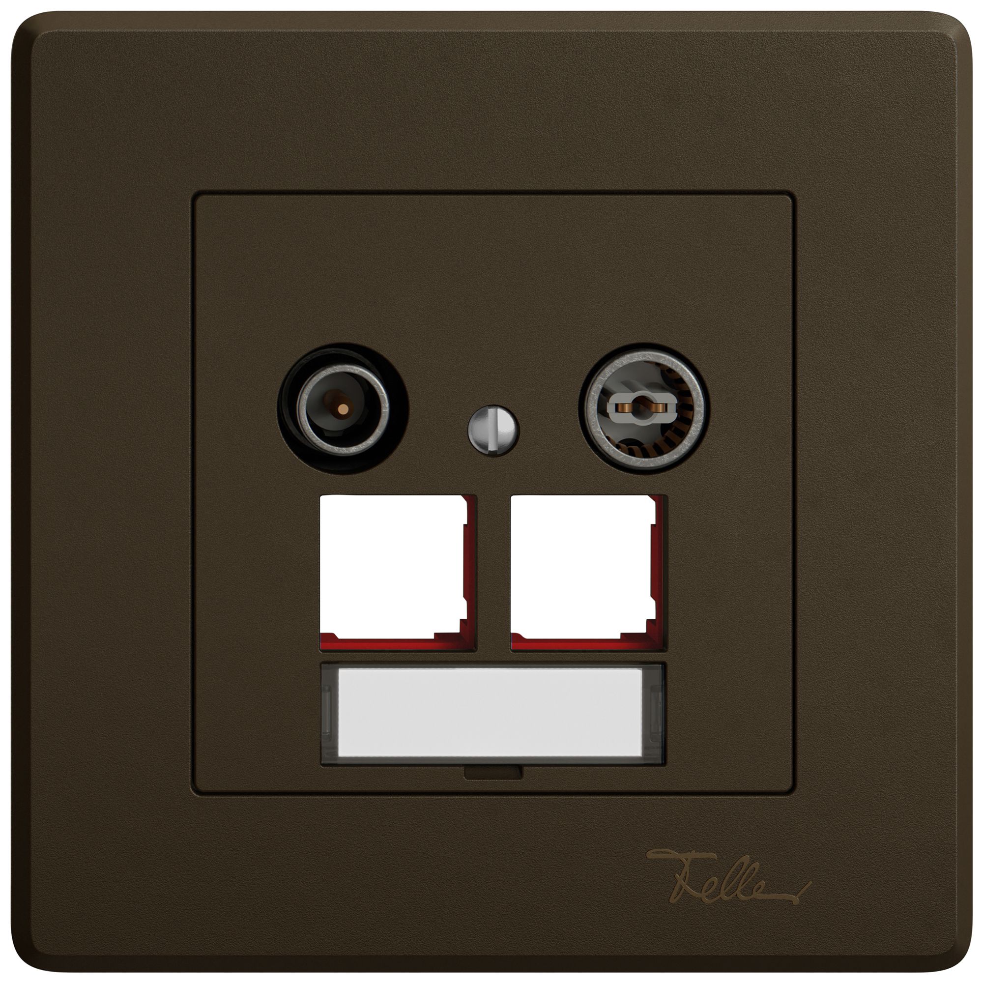 Prise multimédia ENC TV-R EDIZIO.liv SNAPFIX® EASYNET p.2×RJ45 S-One 19dB br