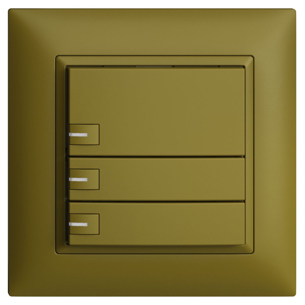 UP-KNX-Taster RGB EDUE FMI, 250mW, m.RGB-LED, 3×Taste, 1×Tastenb., ov