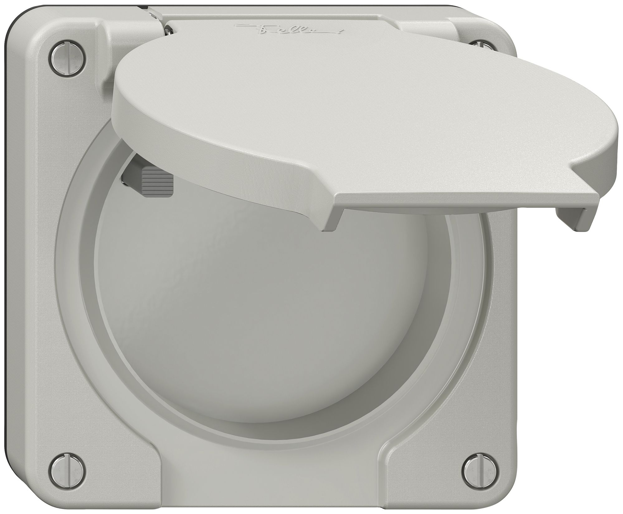 FI-Steckdose NEVO, 10A 250V, mit Anschlussklemmen, blind, lichtgrau