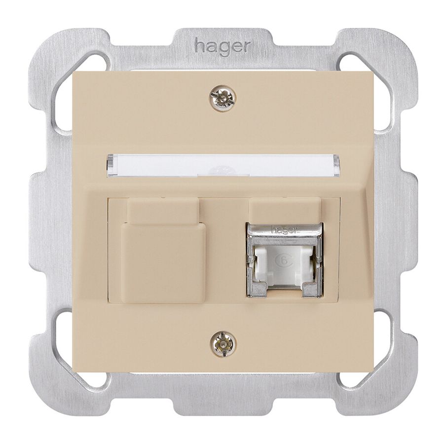 UP-Montage-Set kallysto B Kat.6 1RJ45/s beige