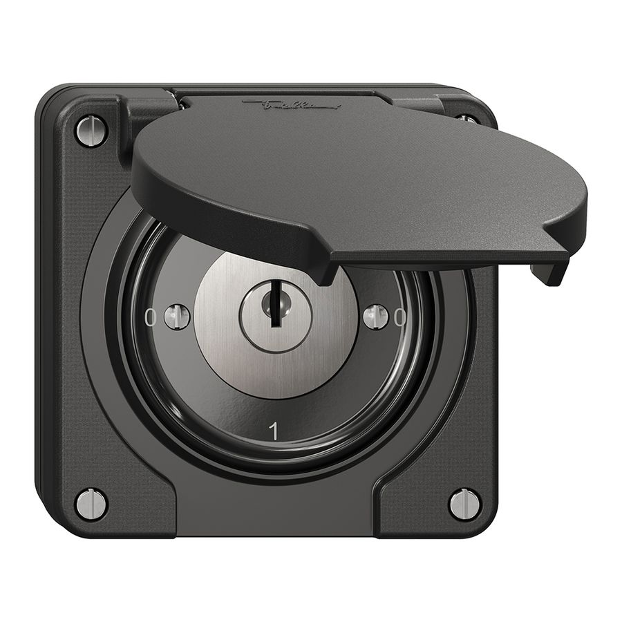 Interrupteur rotatif NUP NEVO, 0/2L, avec serrure&2 clés, KS, 0-1-0-1, noir