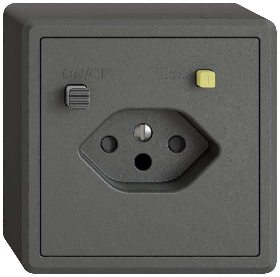 AP-Steckdose FI EDIZIO.liv 1×T13 mit Shutter dgu