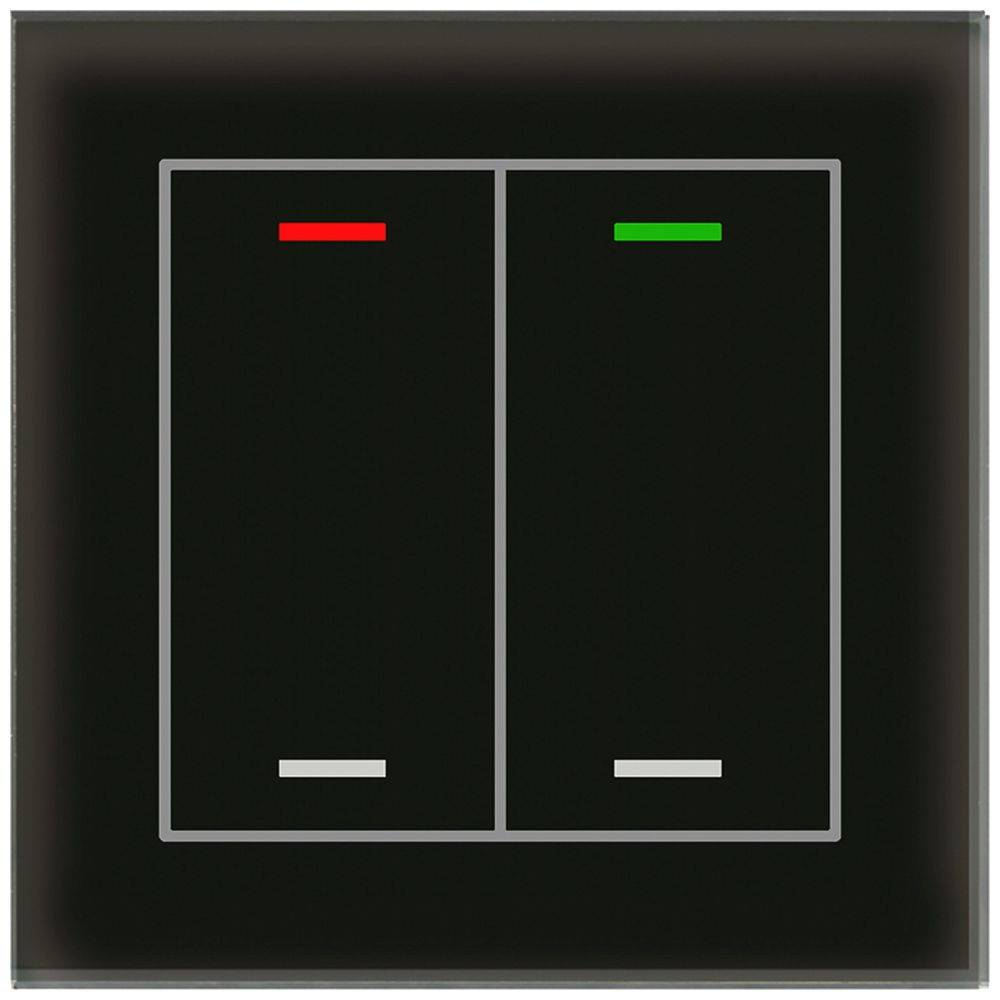 Pulsante KNX RGBW INC MDT BE-GTL20S.01S 2t/4a vetro nero "neutrale"