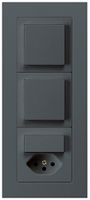 UP-Kombination kallysto.pro Gr.I-I-I vertikal 2×Schalter S3+S3/Typ 13 anthrazit