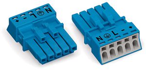 Buchse WINSTA MINI 5L ohne Zugentlastungsgehäuse, blau