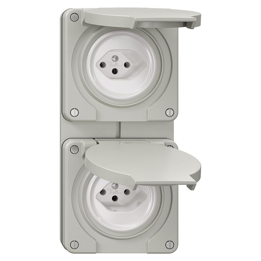 Combinaison NUP NEVO, 2×prise type 13, gris clair
