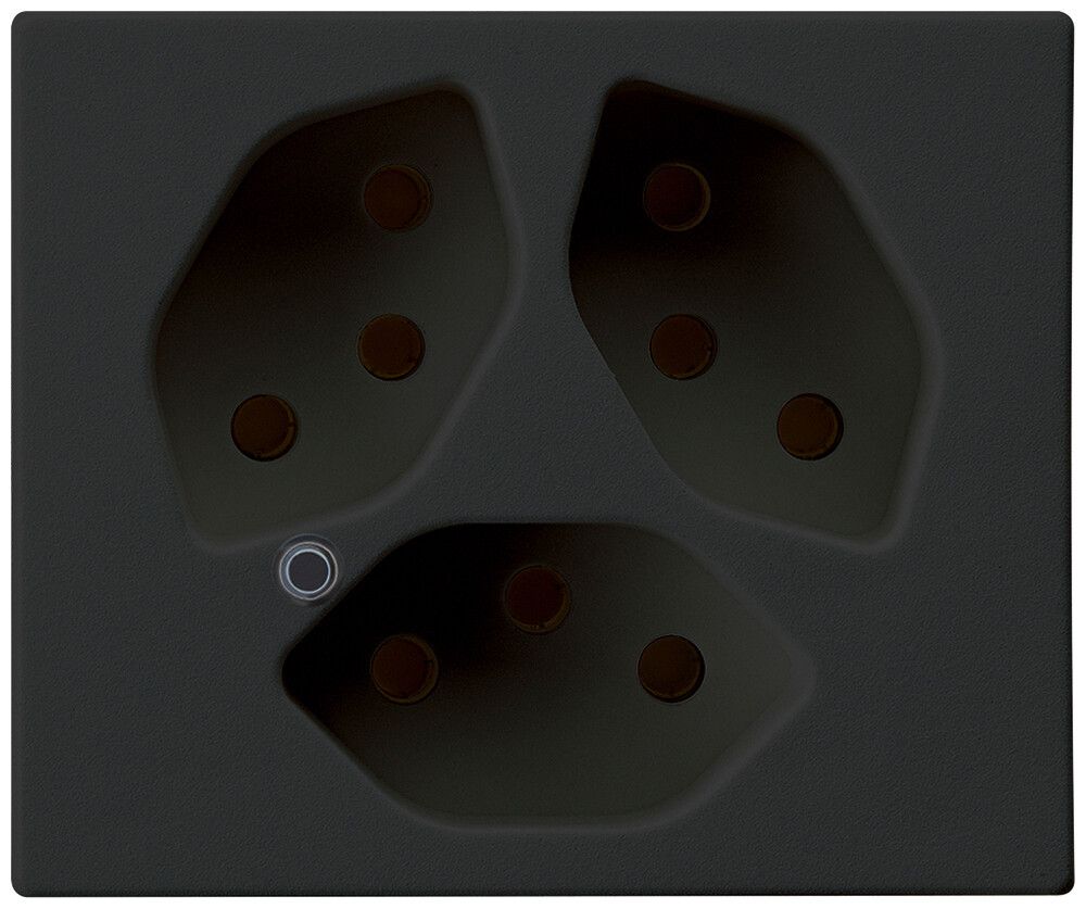 FLF-Steckdose Hager 3×Typ 13 beleuchtet D schwarz