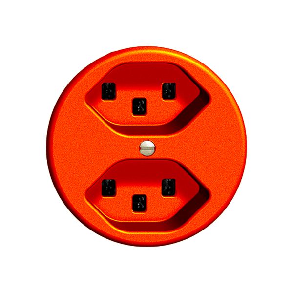 Steckdose FH 2×T23 16A orange, mit Steckklemmen