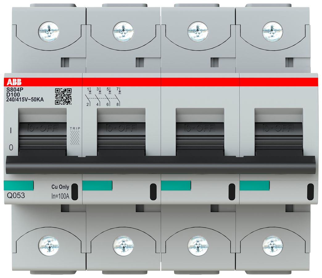 Leitungsschutzschalter ABB S804P-D100 4P 400V D-100A 50kA 6TE