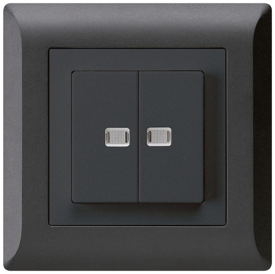 UP-Leuchttaster kallysto.line 2×A-R/1P mit 2 Linsen schwarz