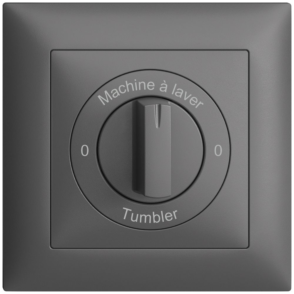 Frontset 0-Machine à laver-0-Tumbler EDIZIOdue 88×88mm dunkelgrau
