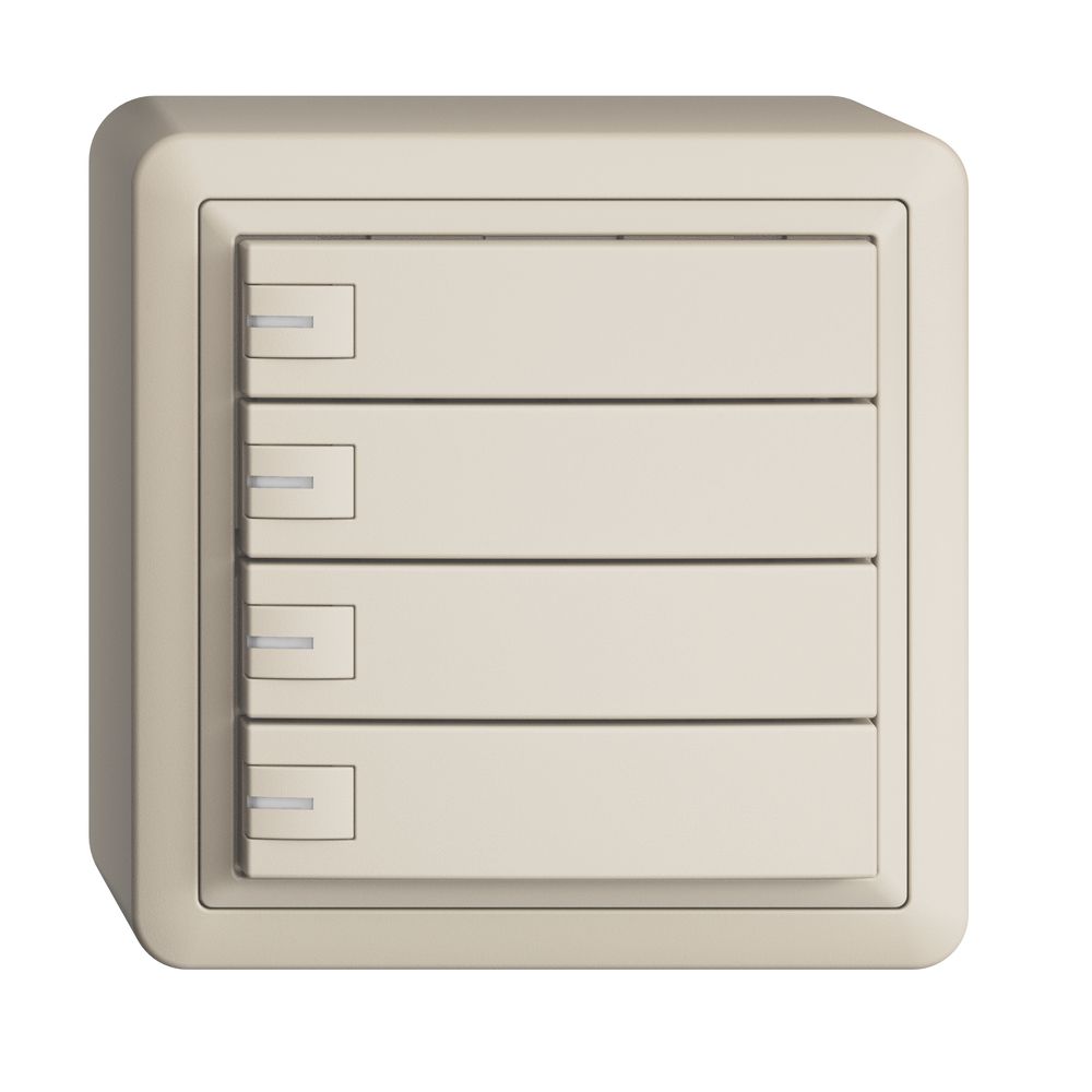 Poussoir KNX RGB AP EDUE, 250mW, a.LED RGB, 4×poussoir, comm.1×touche, crema