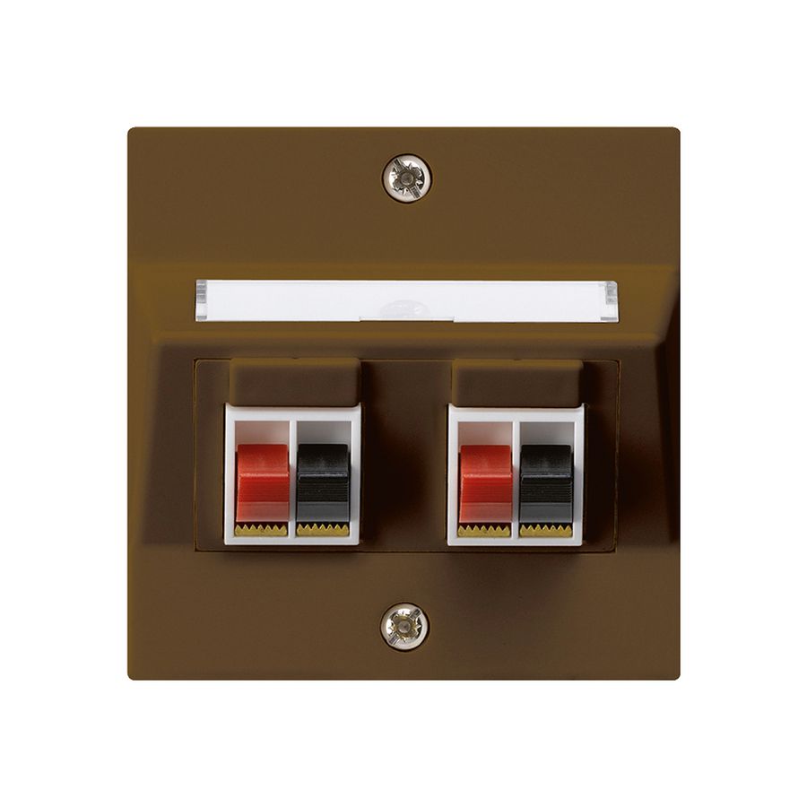 Prise ENC audio kallysto 2-fois brun borne à étrier pour 2 haut-parleurs