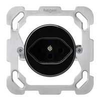 Einsatz zu UP-Steckdose basico T13 m.Befestigungsplatte schwarz mit Kinderschutz