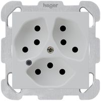 Presa INC Hager kallysto 3×T13 illuminato B grigio chiaro
