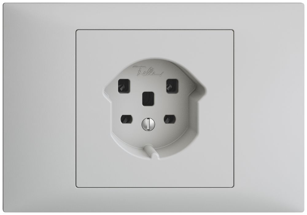 EB-Steckdose EDIZIOdue T25 16A hellgrau, Schraubklemmen