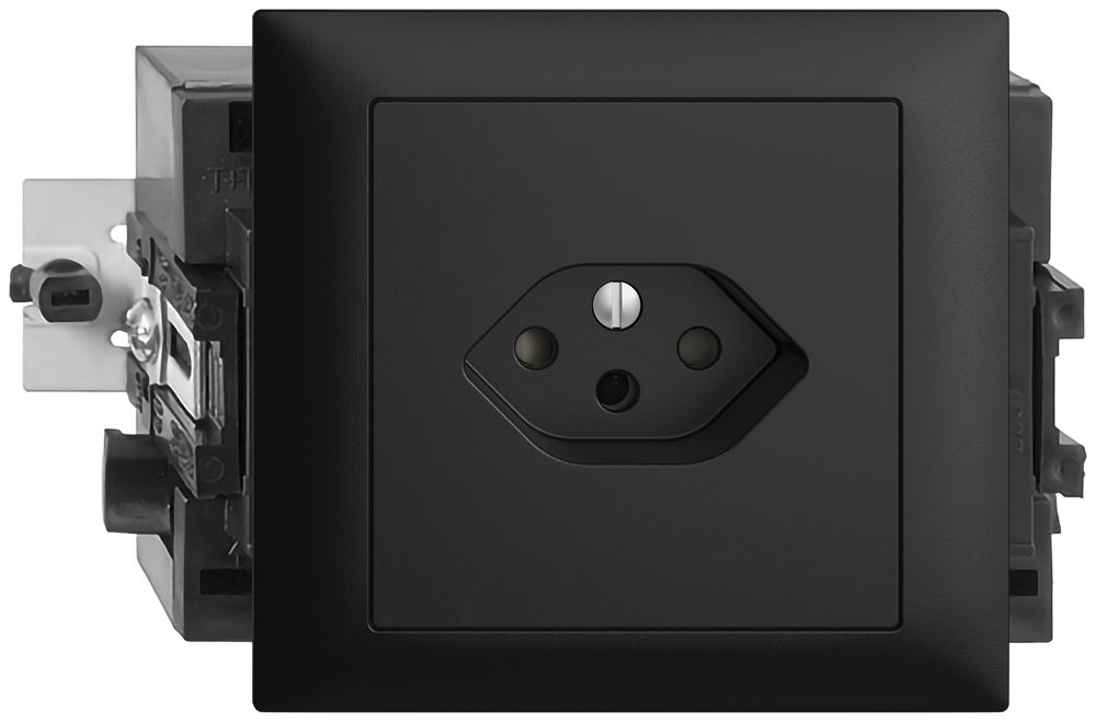 EB-Steckdose EDIZIOdue T13 schwarz 49…69mm