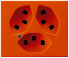 FLF-Steckdose Hager 3×Typ 23 beleuchtet D orange