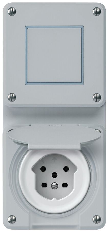 UP-Kombination robusto Wechselschalter Steckdose T15 86×146mm grau