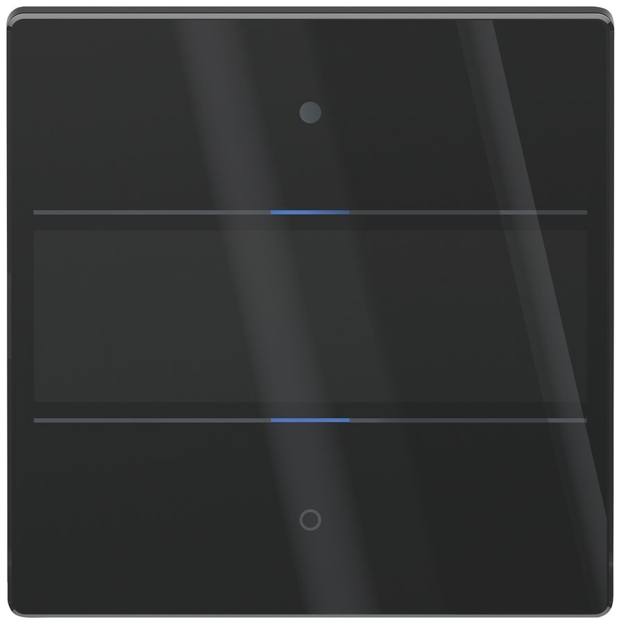 Senseur poussoir KNX ENC Theben iON 102 G LED avec champ d'inscription noir